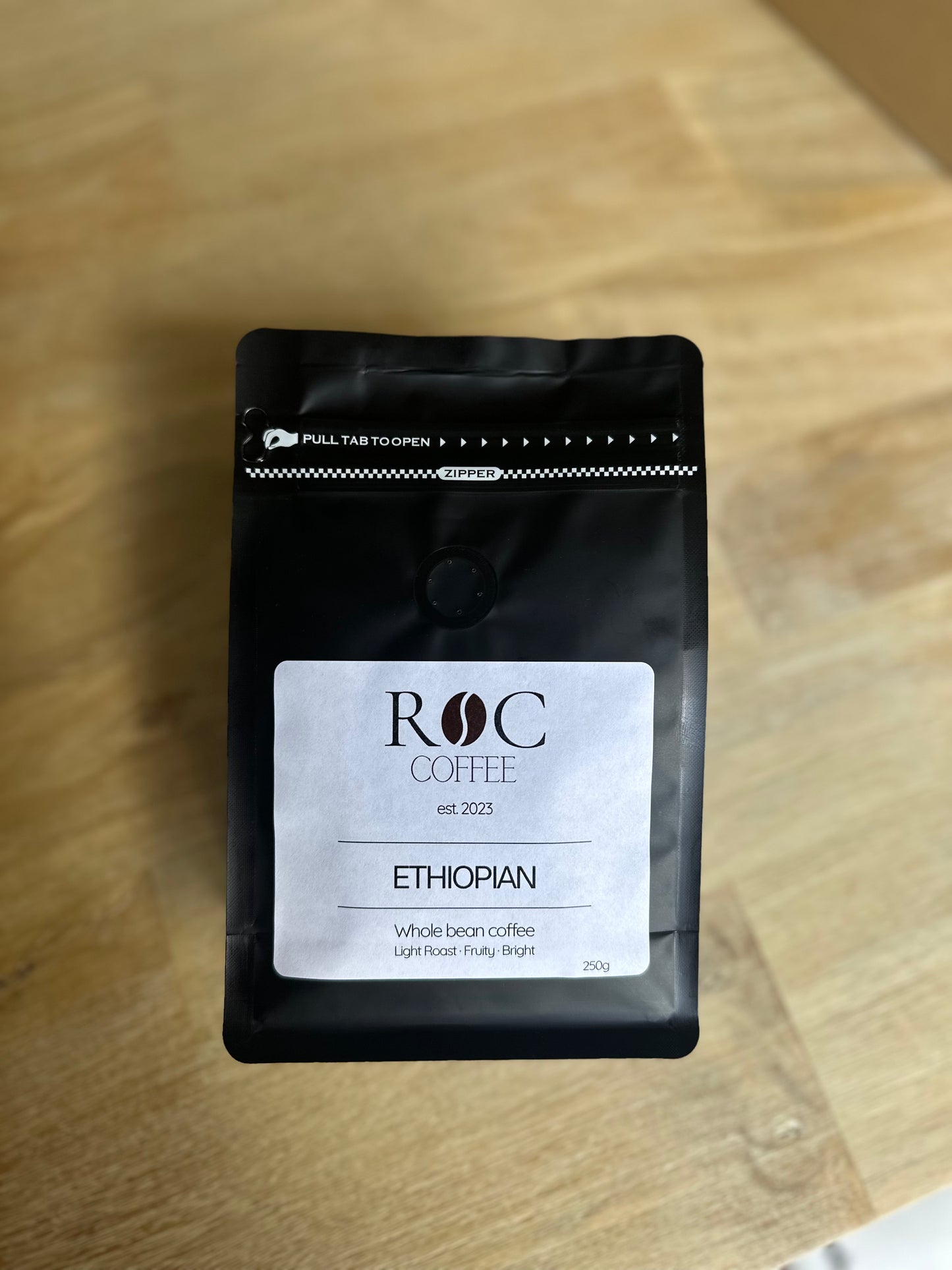 ROC Coffee Beans – Ethiopian Light Roast | Whole Bean 250g