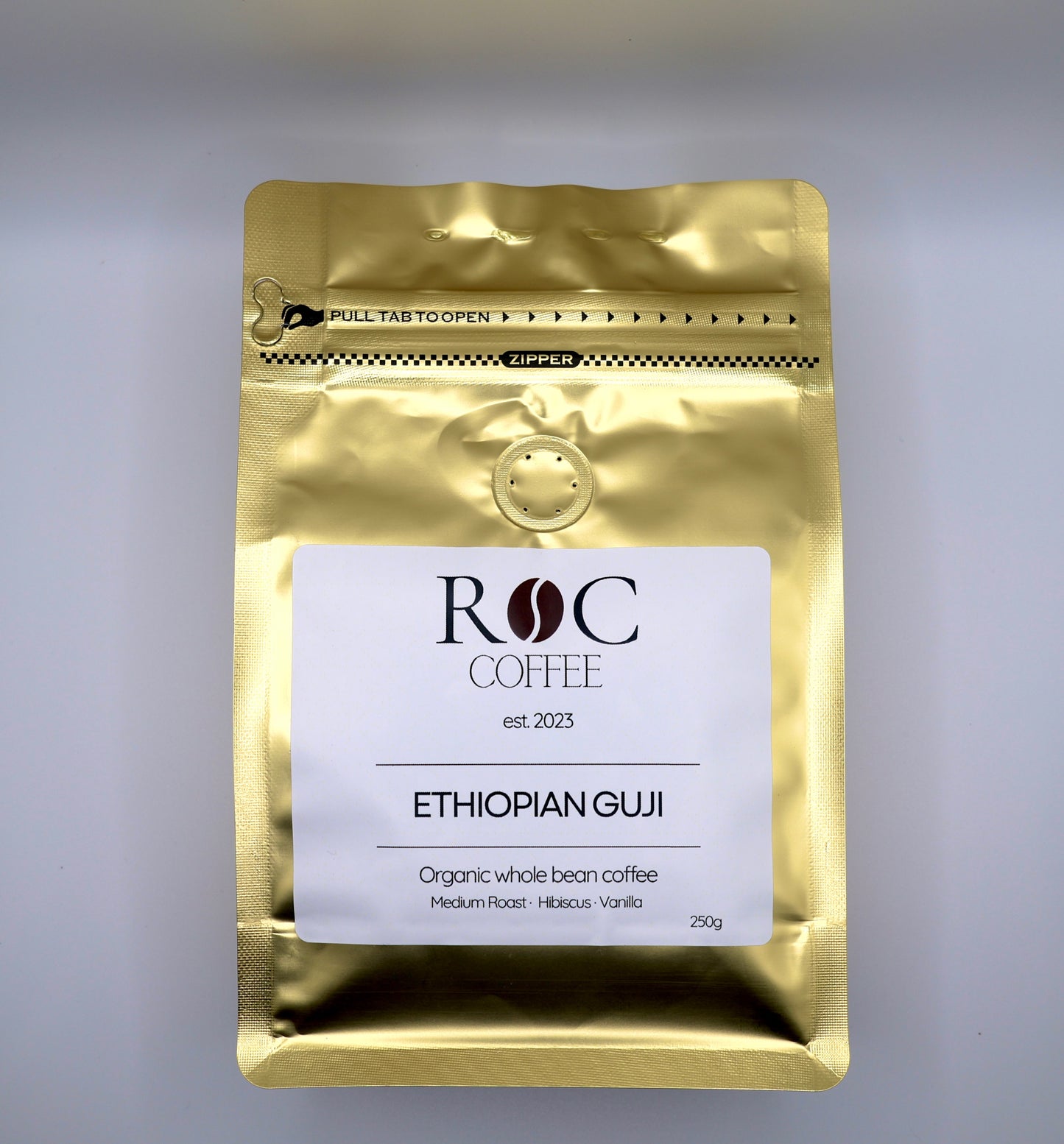 ROC Coffee Beans – Organic Ethiopian Guji Light-Medium Roast | Whole Bean 250g